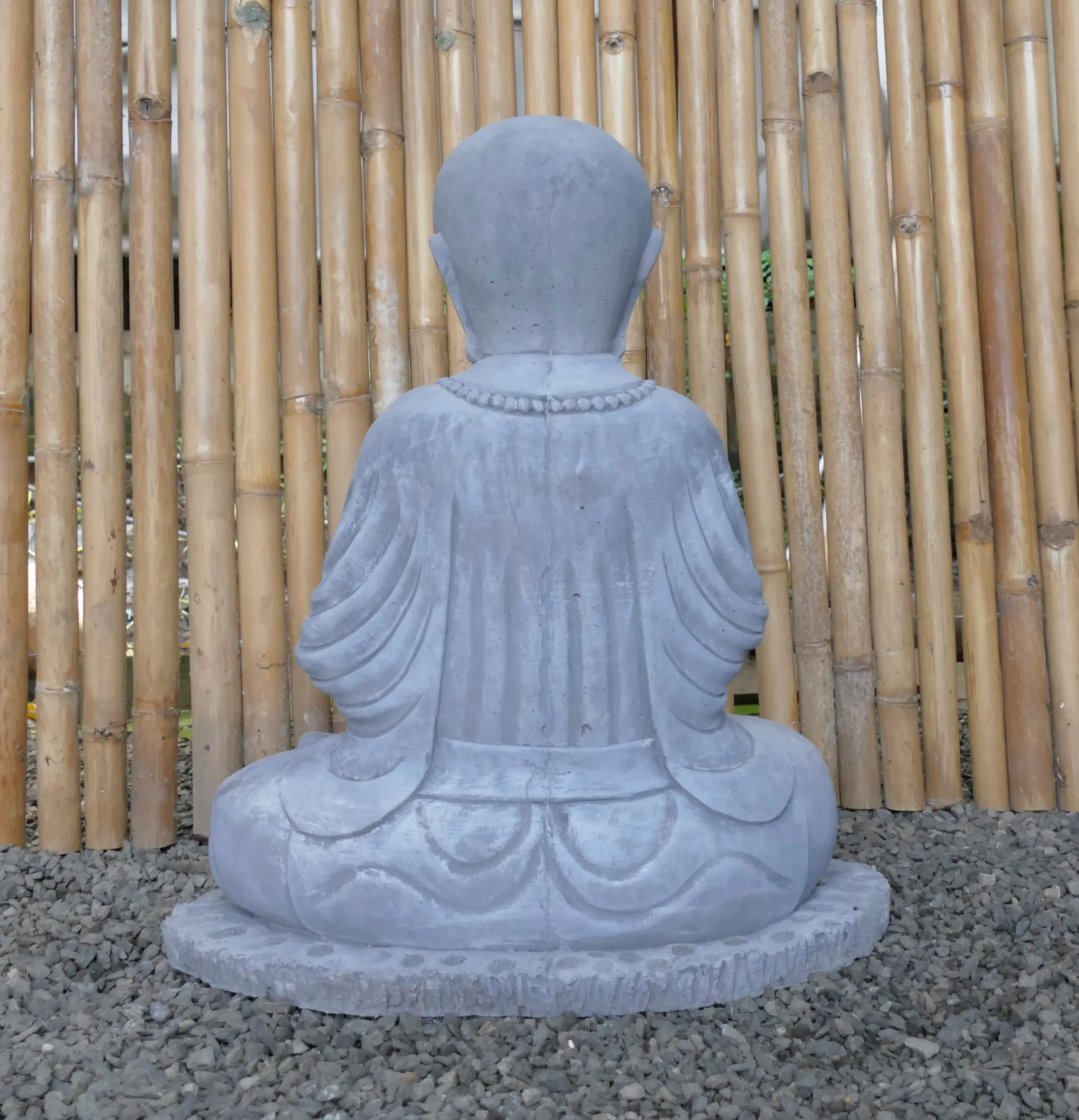  Product image 4 of the product “Lokesh - Seated Monk no hair, 60 cm H | cast stone ”